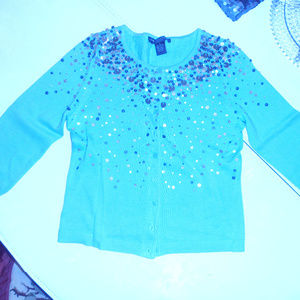 Beautiful baby blue sequence cardigan